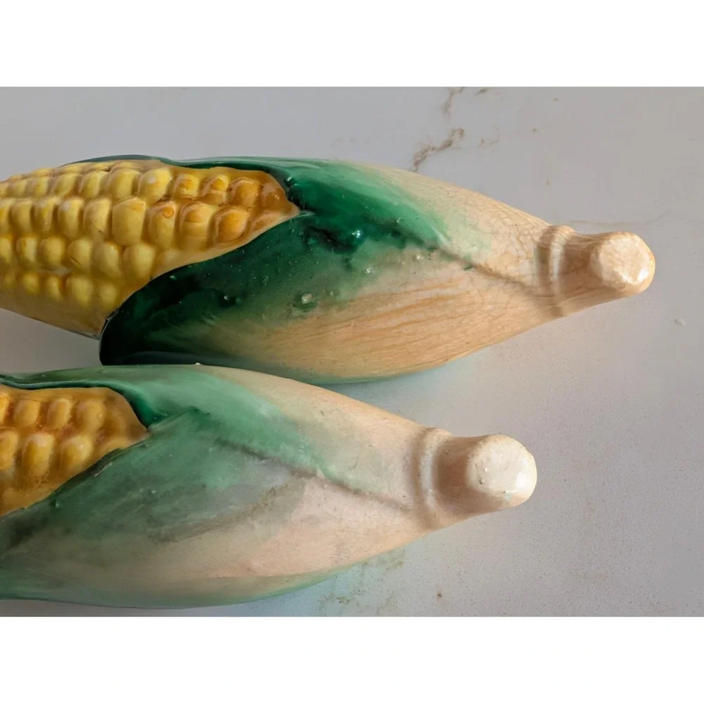 Vintage Corn on the Cob Salt and Pepper Shakers Set Ceramic Japan Mid Century